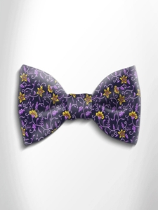 Lavender and Yellow Floral Patterned Silk Bow Tie | Italo Ferretti Spring Summer Collection | Sam's Tailoring