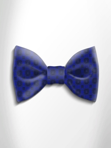 Black in Blue Patterned Silk Bow Tie | Italo Ferretti Spring Summer Collection | Sam's Tailoring