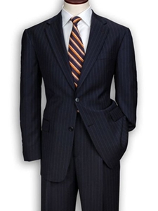 Hart Schaffner Marx Navy Pinstripe Worsted Suit 195-389306 - Suits | Sam's Tailoring Fine Men's Clothing