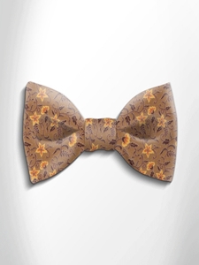 Brown and Orange Floral Patterned Silk Bow Tie | Italo Ferretti Spring Summer Collection | Sam's Tailoring