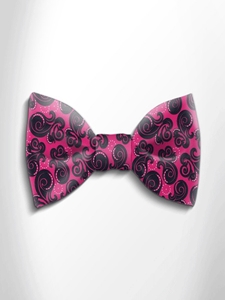 Fuchsia and Black Patterned Silk Bow Tie | Italo Ferretti Spring Summer Collection | Sam's Tailoring