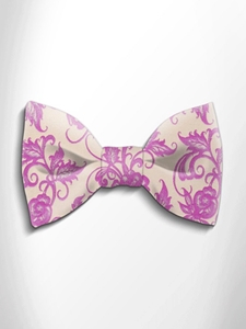 Lilac and Beige Floral Patterned Bow Tie | Italo Ferretti Spring Summer Collection | Sam's Tailoring