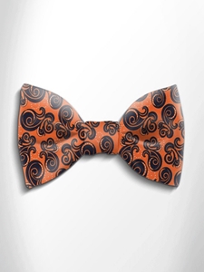 Black and Orange Patterned Silk Bow Tie | Italo Ferretti Spring Summer Collection | Sam's Tailoring