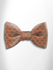 Orange and Gold Patterned Silk Bow Tie | Italo Ferretti Spring Summer Collection | Sam's Tailoring