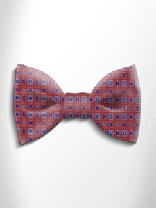 Red and Blue Patterned Silk Bow Tie | Italo Ferretti Spring Summer Collection | Sam's Tailoring