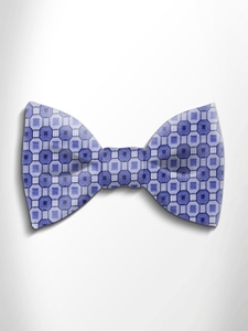 Sky Blue and Blue Patterned Silk Bow Tie | Italo Ferretti Spring Summer Collection | Sam's Tailoring