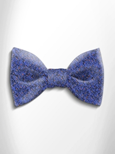 Sky Blue, Black and Orange Patterned Silk Bow Tie | Italo Ferretti Spring Summer Collection | Sam's Tailoring