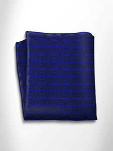 Black and Blue Patterned Silk Pocket Square | Italo Ferretti Spring Summer Collection | Sam's Tailoring