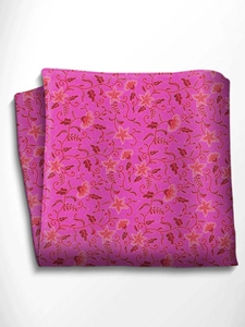 Pink and Fuchsia Floral Patterned Silk Pocket Square | Italo Ferretti Spring Summer Collection | Sam's Tailoring