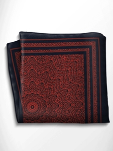 Black and Red Patterned Silk Pocket Square | Italo Ferretti Spring Summer Collection | Sam's Tailoring