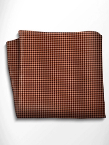 Orange and Black Polka Dot Silk Pocket Square | Italo Ferretti Spring Summer Collection | Sam's Tailoring