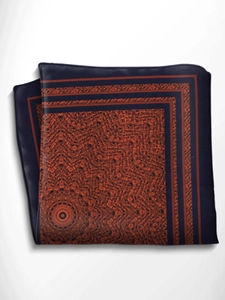 Black and Orange Patterned Silk Pocket Square | Italo Ferretti Spring Summer Collection | Sam's Tailoring