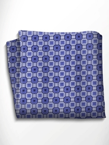 Blue, Grey and Black Patterned Silk Pocket Square | Italo Ferretti Spring Summer Collection | Sam's Tailoring