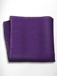 Violet and Black Polka Dot Silk Pocket Square | Italo Ferretti Spring Summer Collection | Sam's Tailoring