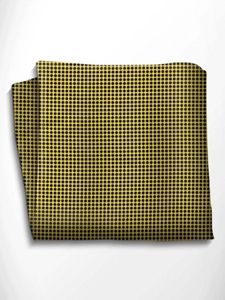 Yellow and Black Silk Pocket Square | Italo Ferretti Spring Summer Collection | Sam's Tailoring