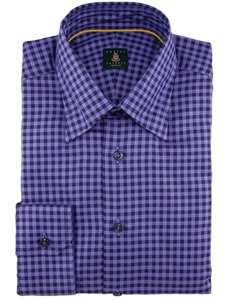 Purple and Black Check Trim Fit Sport Shirt | Robert Talbott Spring 2017 Collection  | Sam's Tailoring