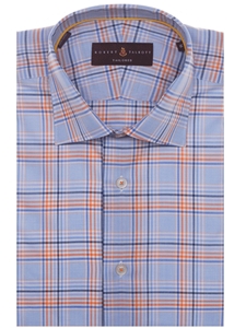 Orange, Navy and Light Blue Plaid Crespi IV Sport Shirt | Robert Talbott Spring 2017 Collection  | Sam's Tailoring