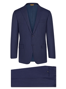 Navy Chalk Stripe Super 150's Tasmanian Suit | Hickey Freeman Tasmanian Collection | Sam's Tailoring