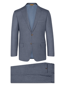 Silver Blue Sharkskin Summer Wish Suit | Hickey Freeman Summer Blends Collection | Sam's Tailoring