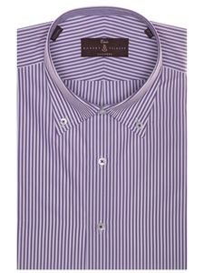 White and Lavender Stripe Estate Sutter Tailored Dress Shirt | Robert Talbott Spring 2017 Collection | Sam's Tailoring