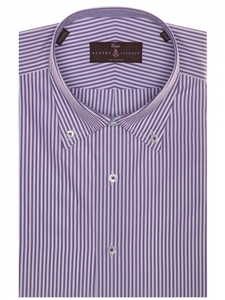 Purple and White Stripe Estate Sutter Classic Dress Shirt | Robert Talbott Spring 2017 Collection | Sam's Tailoring