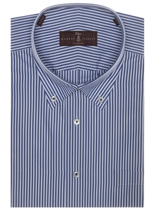 Navy and White Stripe Estate Sutter Classic Dress Shirt | Robert Talbott Spring 2017 Collection | Sam's Tailoring