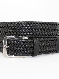 Black Italian Woven Stretch Leather Belt |  Torino leather Spring 2017 | Sam's Tailoring