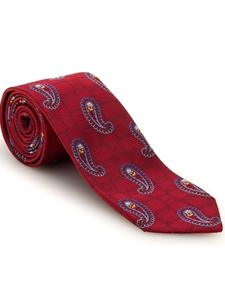 Red With Blue Sudbury Jacquard Best of Class Tie | Spring/Summer Collection | Sam's Tailoring Fine Men Clothing