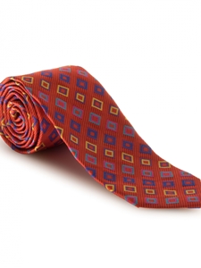 Orange With Multi Colored Diamond Best of Class Tie | Spring/Summer Collection | Sam's Tailoring Fine Men Clothing