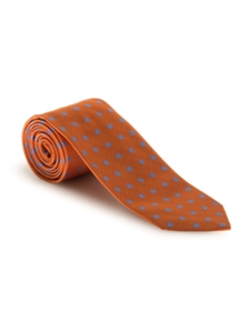 Orange With Sky Polka Dots Academy Best of Class Tie | Spring/Summer Collection | Sam's Tailoring Fine Men Clothing