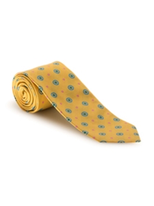 Yellow With Green & Pink Academy Best of Class Tie | Spring/Summer Collection | Sam's Tailoring Fine Men Clothing