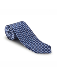 Navy,White and Blue Seasonal Print Best of Class Tie | Spring/Summer Collection | Sam's Tailoring Fine Men Clothing