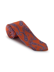 Orange, Navy, Sky and Gold Paisley Best of Class Tie | Spring/Summer Collection | Sam's Tailoring Fine Men Clothing