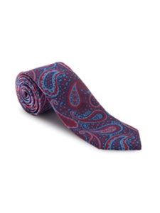 Navy, Red and Sky Paisley Heritage Best of Class Tie | Spring/Summer Collection | Sam's Tailoring Fine Men Clothing