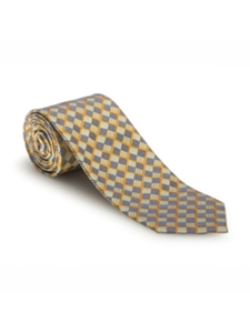 Yellow, Blue and Cream Diamond Check Best of Class Tie | Spring/Summer Collection | Sam's Tailoring Fine Men Clothing