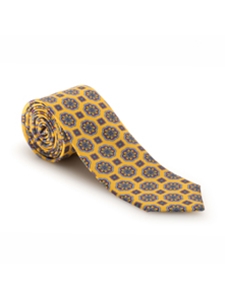 Yellow, Blue and White Carmel Print Best of Class Tie | Spring/Summer Collection | Sam's Tailoring Fine Men Clothing