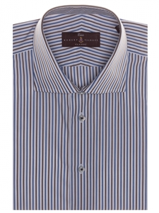Brown and Blue Stripe Estate Sutter Classic Dress Shirt | Robert Talbott Dress Shirt Fall 2017 Collection | Sam's Tailoring Fine Men Clothing