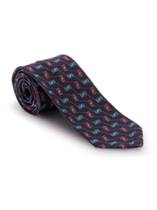 Black, Sky and Pink Geometric Pebble Beach 7 Fold Tie | Seven Fold Fall Ties Collection | Sam's Tailoring Fine Men Clothing