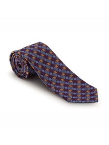 Purple, Sky and Gold Geometric Seven Fold Tie | Seven Fold Fall Ties Collection | Sam's Tailoring Fine Men Clothing