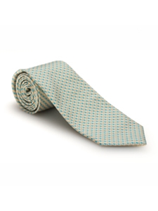 Aqua & Gold Geometric Cypress Point Estate Tie | Robert Talbott Fall 2017 Ties Collection | Sam's Tailoring