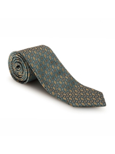 Green and Gold Geometric Lucia Highlands Estate Tie | Robert Talbott Estate Ties Collection | Sam's Tailoring