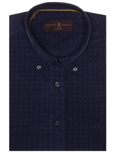 Navy Over Print Derby Classic Fit Sport Shirt | Robert Talbott Sport Shirts Collection  | Sam's Tailoring Fine Men Clothing