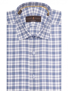 White & Blue Plaid Crespi III Tailored Sport Shirt | Robert Talbott Sport Shirts Collection  | Sam's Tailoring Fine Men Clothing