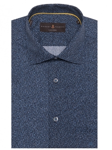 Navy Over Print Crespi IV Tailored Sport Shirt | Robert Talbott Sport Shirts Collection  | Sam's Tailoring Fine Men Clothing