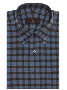 Denim and Chocolate Twill Check Estate Dress Shirt | Robert Talbott Fall Dress Collection | Sam's Tailoring Fine Men Clothing