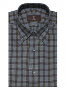 Sage and Chocolate Twill Check Estate Dress Shirt | Robert Talbott Fall Dress Collection | Sam's Tailoring Fine Men Clothing