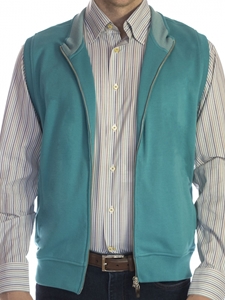 Teal Molera Cotton Full Zip Knit Vest | Robert Talbott Fall 2017 Collection | Sam's Tailoring Fine Mens Clothing