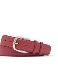 Red South Beach Pebbled Claf With Shiny Buckle Belt | W.Kleinberg Belts Collection | Sam's Tailoring