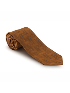 Gold Geometric Pebble Beach Seven Fold Tie | 7 Fold Ties Collection | Sam's Tailoring Fine Men Clothing