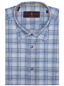 Blue & White Plaid Anderson II Classic Fit Sport Shirt | Robert Talbott Sport Shirts Collection  | Sam's Tailoring Fine Men Clothing